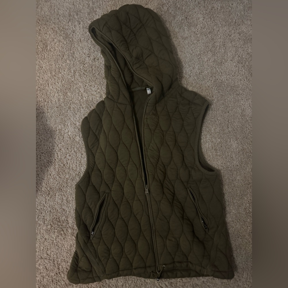 Olive Green Quilted Vest